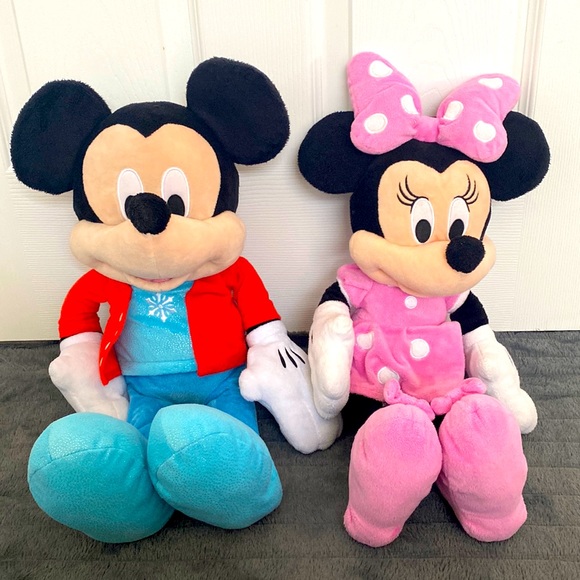 🎊Host Pick🎊 Disney Mickey Mouse & Minnie Mouse Medium 18'' Plush - Blue & Pink - Picture 2 of 5